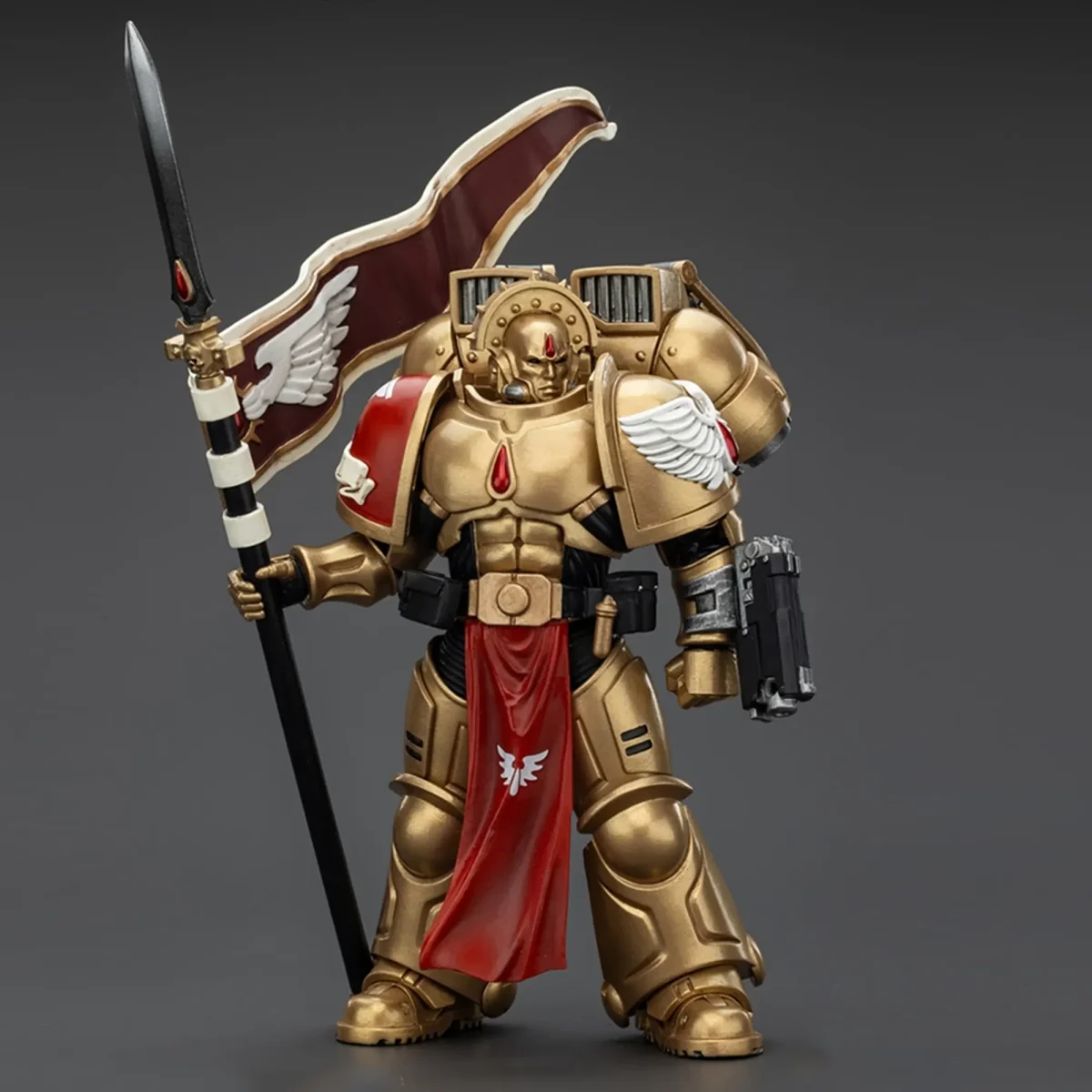 [ETA: 11/2025] (PRE-ORDER) JOYTOY 1/18 Scale JT01864 Blood Angels Sanguinary Guard 3 with Angelus Boltgun and Encarmine Spear - Image 1
