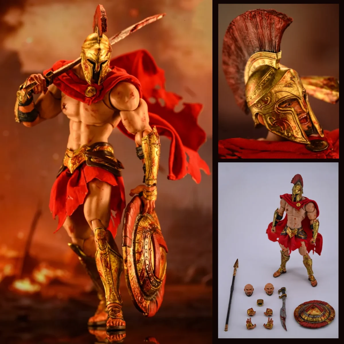 [ETA: Q2 2026] (PRE-ORDER - BLOODSTAINED VER) WIND TOYS FMW004SD 1/12 Scale Spartan King - Leonidas I - Image 1